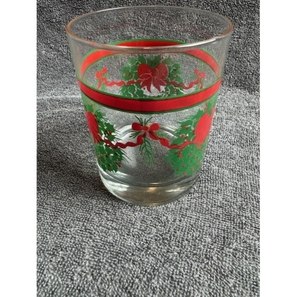 Vintage The Toscany Collection Noel Christmas Wreath D.O.F. Rocks Glasses Set 6